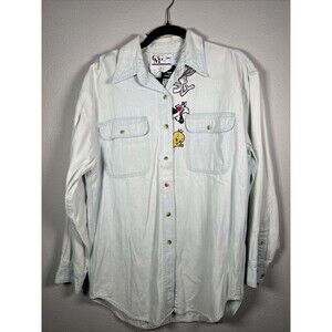 Lt Denim Button Down Looney Tunes Shirt #14